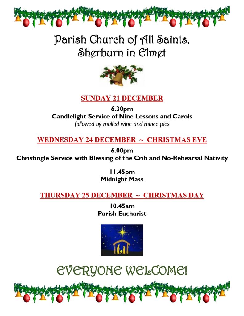 All Saints Church Christmas Services Poster 2025 page 0001