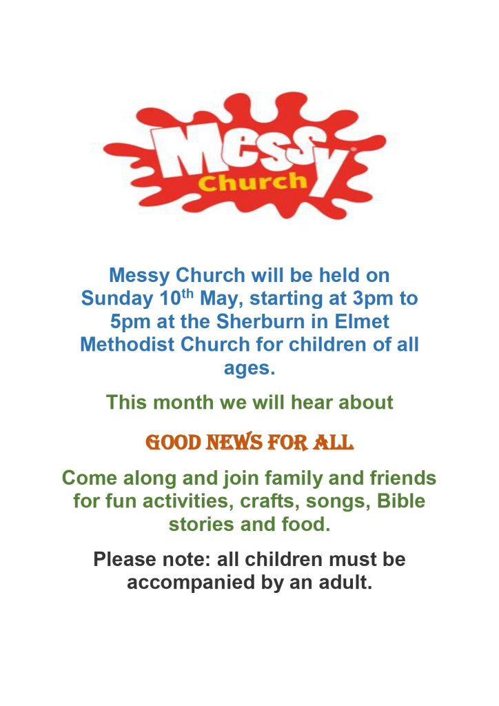 Messy Church Poster for the shops 10May2026