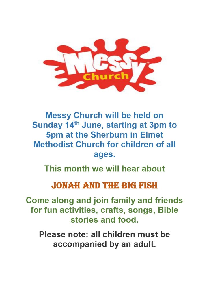 Messy Church Poster for the shops 14June2026