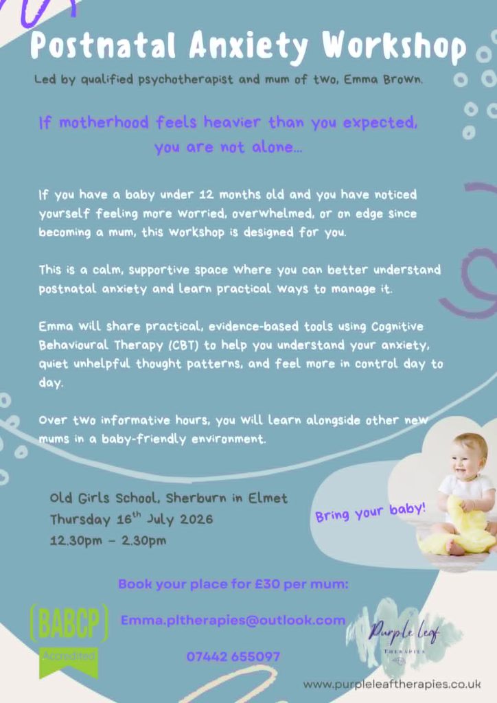 Postnatal Anxiety workshop flyer FINAL